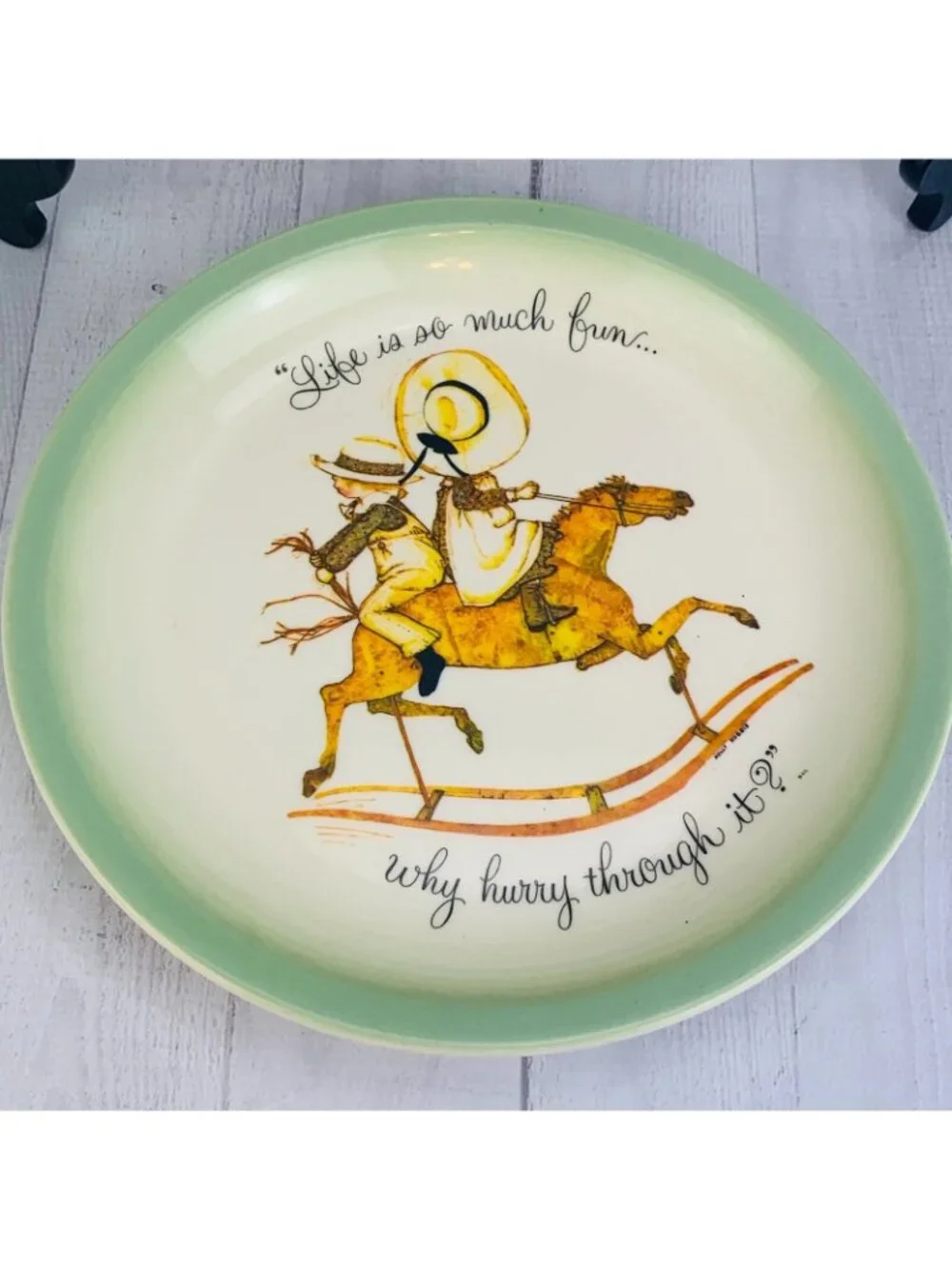 1970's American Greeting HOLLY HOBBIE COLLECTORS 4 Different Dinner Plate Set 4